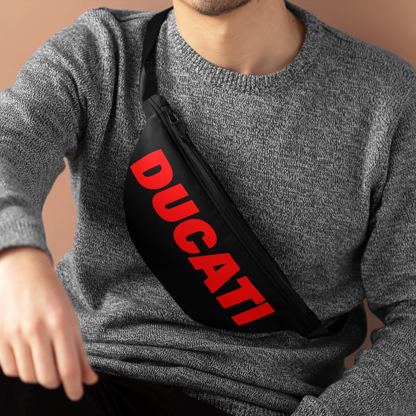 Ducati "Logo: Modern" Black Sling Bag/Fanny Pack