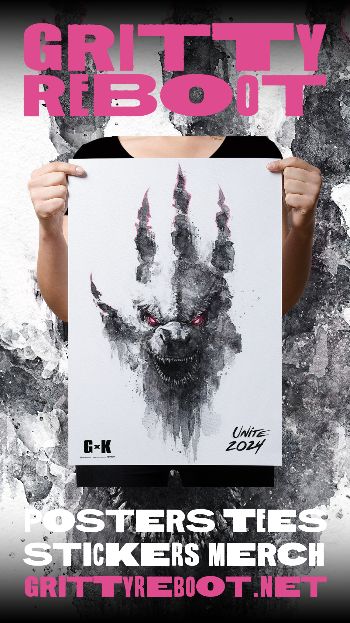 Godzilla x Kong: The New Empire "Godzilla Hand" Poster Reprint