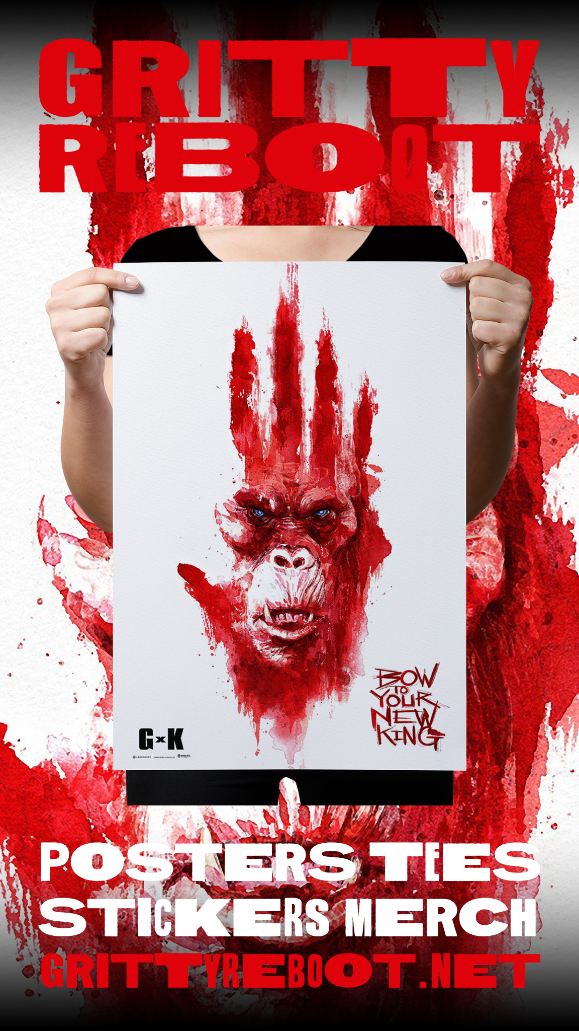 Godzilla x Kong: The New Empire "Red Titan Hand" Poster Reprint