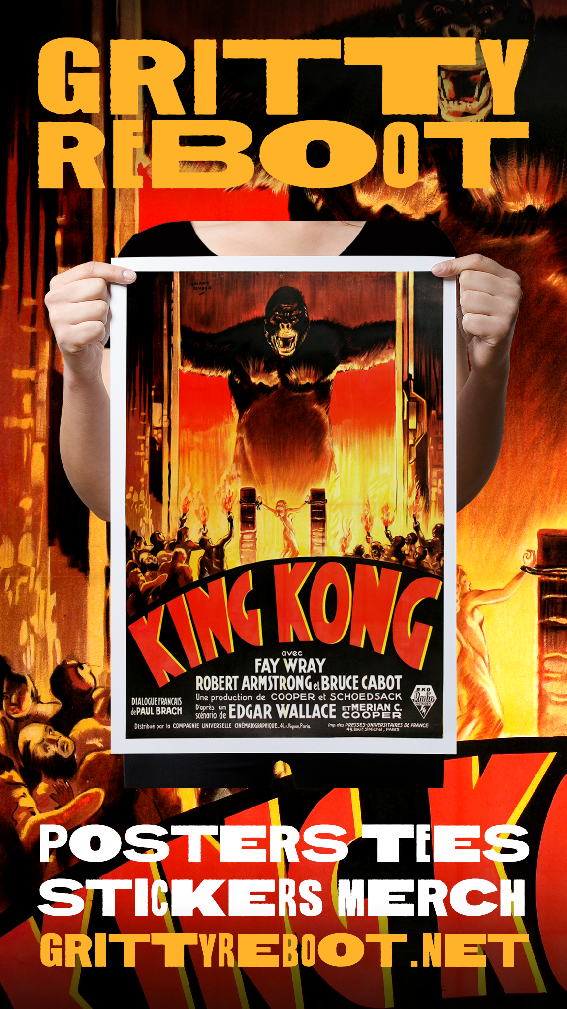 King Kong "French One Panel" Poster Reprint