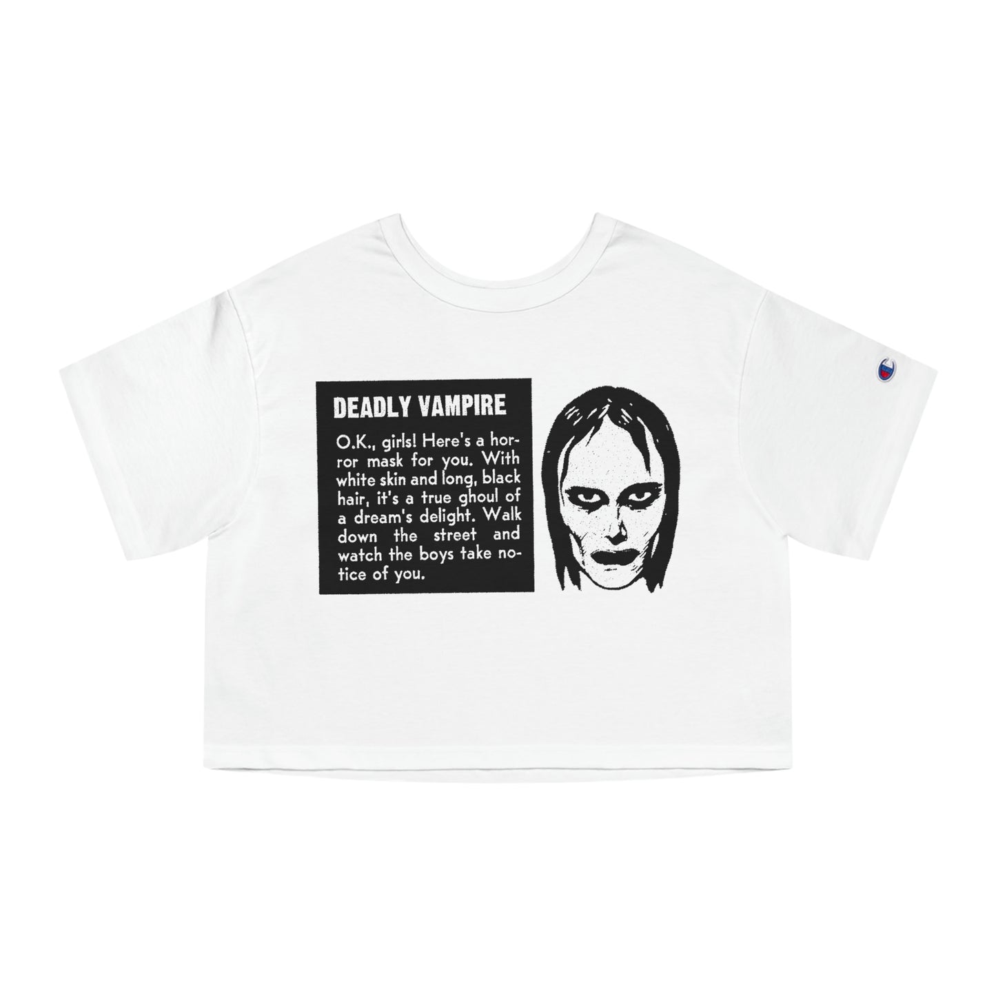 Deadly Vampire "True Ghoul" Champion Women's Heritage Cropped T-Shirt